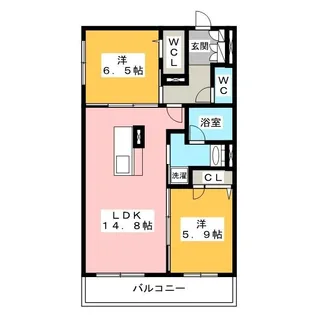 シャーメゾン三里【1階】の間取り
