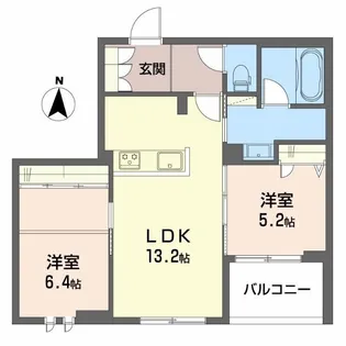 シャーメゾンリアンI【2階】の間取り