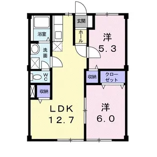 トラッド青葉【1階】の間取り