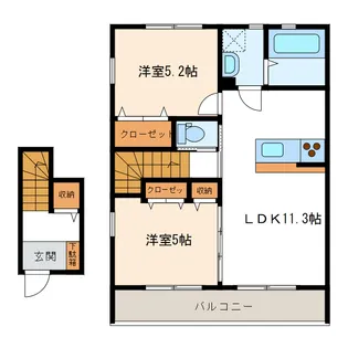 エイブルメゾン勝間B棟【2階】の間取り