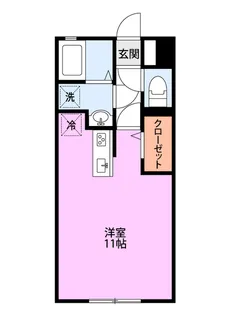 ルピナスI(1R)【2階】の間取り