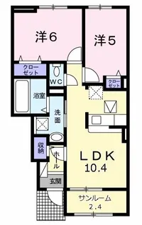 ベル リアン B【1階】の間取り
