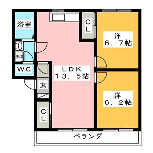 メゾンよしだ A【1階】の間取り