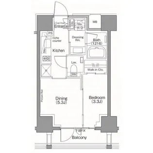 ザ・パークハビオSOHO南青山【4階】の間取り