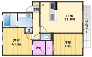 アヴァンセ和泉中央【2階】の間取り