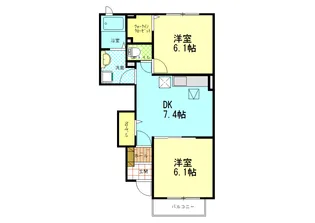 プティ ヴェルジェ B棟【1階】の間取り