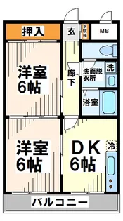東府中マンション【3階】の間取り