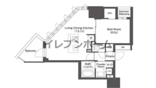 コンフォリア・リヴ本町WEST Q【15階】の間取り