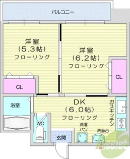 リッツコート宮町【3階】の間取り