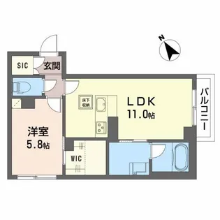 ダイヤモンド シャーメゾン【1階】の間取り