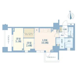 クレヴィア東京八丁堀 Chuo Minato【9階】の間取り