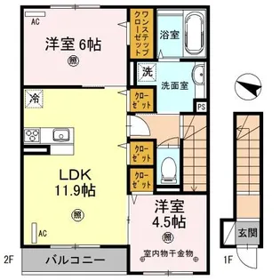 ノールフォンテーヌ【2階】の間取り