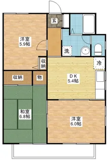 リバティヒルズ C棟【1階】の間取り