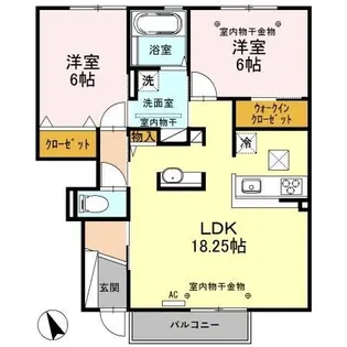 ローズ・A【1階】の間取り