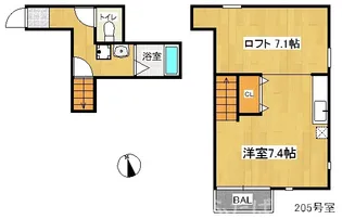 ピュール西新【2階】の間取り