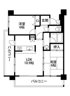 ベル・カナン新潟駅南【5階】の間取り