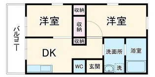 エステートピアフジA【1階】の間取り
