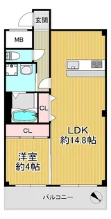 パークサイド春喜【3階】の間取り