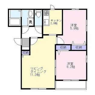 グランバリエ B棟【2階】の間取り