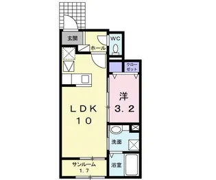 クリスタル輝【1階】の間取り