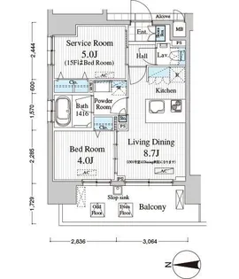 Totsu Residence Kaminarimon【6階】の間取り