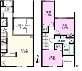 フルフィールレイクタウンA棟【1階】の間取り