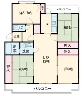 パークサイド千成【1階】の間取り