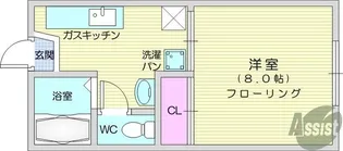 陽光ハイツA【1階】の間取り