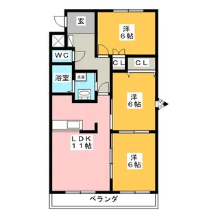セラミック加藤III【3階】の間取り