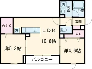セレスティア江北II【1階】の間取り