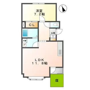 ハピネスあや【1階】の間取り