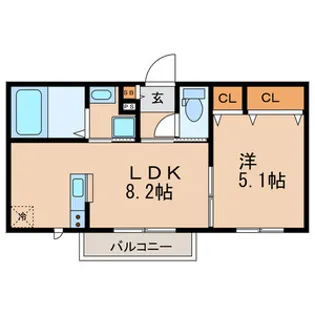 LE SOLEAL【1階】の間取り