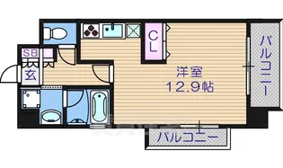 アーバンエース夕陽丘パル【6階】の間取り