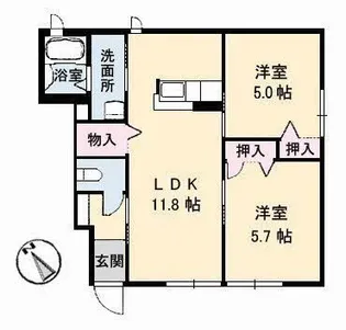 ピナクル・国富 1番館【1階】の間取り