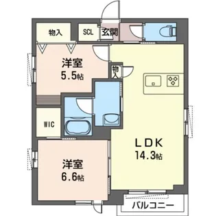 パークサイドハウス【1階】の間取り