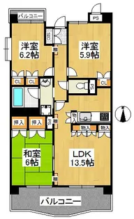 インペリアル花小金井【3階】の間取り