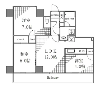 260724シティコープ清澄庭園【4階】の間取り
