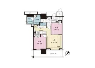 ブランズタワー豊洲【6階】の間取り