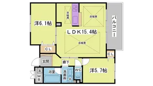 リンド・ルイスII【3階】の間取り