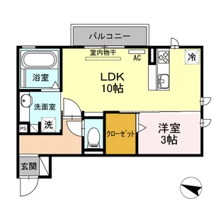 オアシス牛川II【3階】の間取り