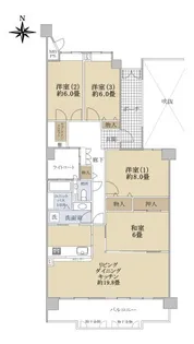 サンシティ桂坂ロイヤル3番館【5階】の間取り