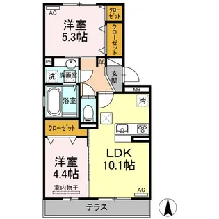 ボヌール八景水谷【1階】の間取り