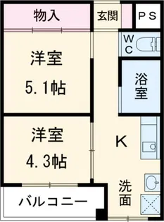 新宿マンション【4階】の間取り