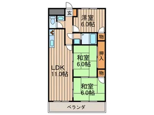 カラジュ-ムマンション【3階】の間取り