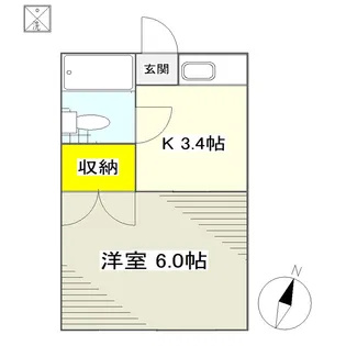 八木アパート【1階】の間取り