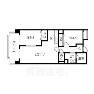 ユーハウス鶴舞2【9階】の間取り