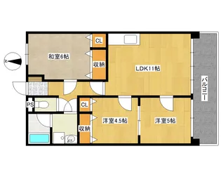 サニースクエア【4階】の間取り
