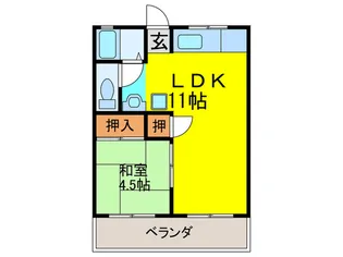 石川ハイツ【1階】の間取り