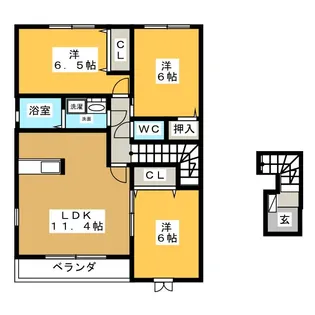 サニーユニゾンカーサA【2階】の間取り