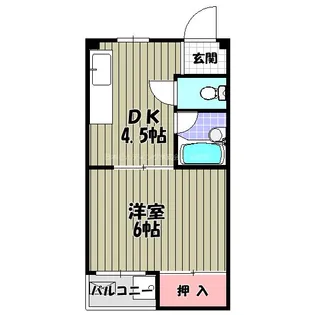 1DKの間取り画像